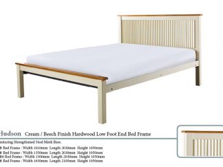 Hudson Cream and Beech Hardwood Bed Frame