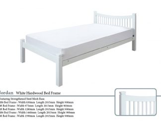 Jordan White Hardwood Bed Frame