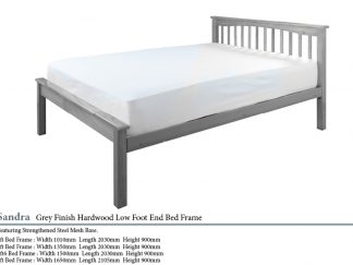 Sandra Grey Hardwood Bed Frame