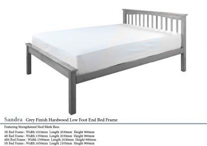 Sandra Grey Hardwood Bed Frame