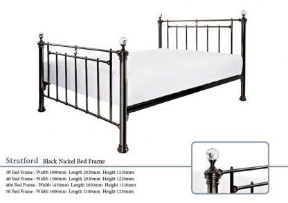 Stratford Nickel Bed Frame Dimensions