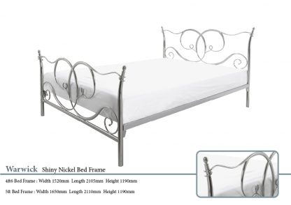 Warwick Nickel Bed Frame Dimensions