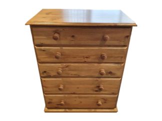 5 Drawer Tall Pine Chest of Drawers