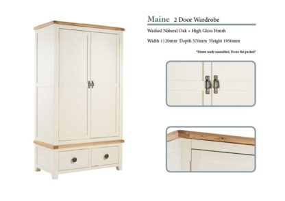 Maine 2 Door Oak Wardrobe Specifications