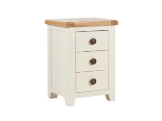 Maine 3 Door Oak Bedside Cabinet