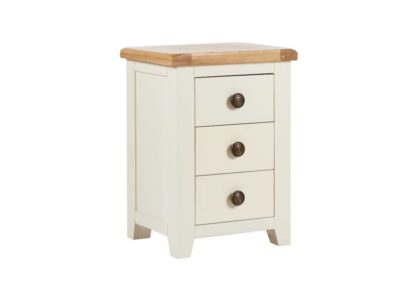 Maine 3 Door Oak Bedside Cabinet