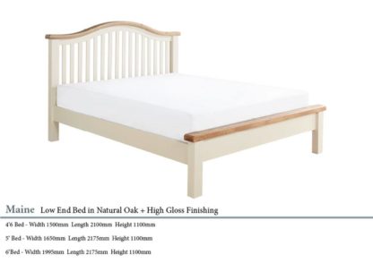 Maine Low End Oak Wooden Bed Specifications