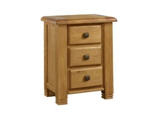 Vermont 3 Drawer Oak Bedside Cabinet