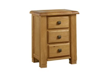 Vermont 3 Drawer Oak Bedside Cabinet